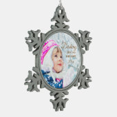 Dashing Through Snow Kerstfeestay Foto Tin Sneeuwvlok Ornament (Links)