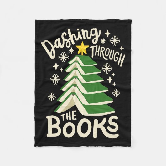 Dashing Through The Books Christmas Book Lovers Me Fleece Deken (Voorkant)