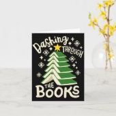 Dashing Through The Books Christmas Book Lovers Me Kaart (Gele Bloem)