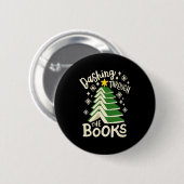 Dashing Through The Books Christmas Book Lovers Me Ronde Button 5,7 Cm (Voorkant /achterkant)