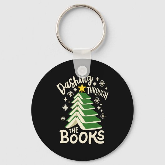 Dashing Through The Books Christmas Book Lovers Me Sleutelhanger (Voorkant)