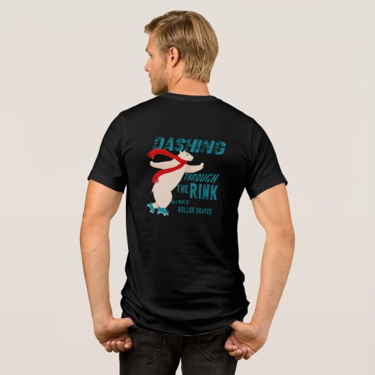Dashing Through the Rink - achterontwerp Tri-Blend Shirt (Achterkant volledig)