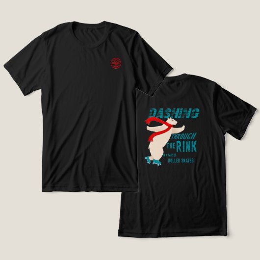 Dashing Through the Rink - achterontwerp Tri-Blend Shirt (Ontwerp Voorkant & Achterkant)