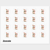 Dashing Through The Snow Christmas Wiener Dog Holi Ronde Sticker (Vel)