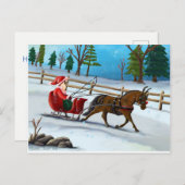 Dashing Through the Snow Postcard Feestdagenkaart (Voorkant / Achterkant)