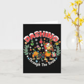 Dashing Through The Snow Slink Dog Christmas  Kaart (Gele Bloem)