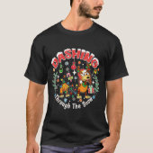 Dashing Through The Snow Slink Dog Christmas  T-shirt (Voorkant)
