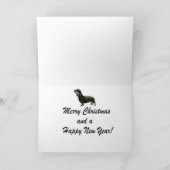 "Dashing Thru The Snow"Dachshund Art Wenskaart Feestdagen Kaart (Binnen)