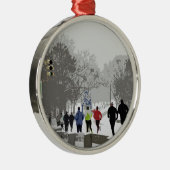 Dashing voor de Feestdagen Metalen Ornament (Rechts)