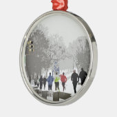 Dashing voor de Feestdagen Metalen Ornament (Links)