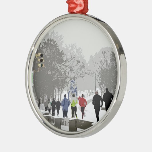 Dashing voor de Feestdagen Metalen Ornament (Links)