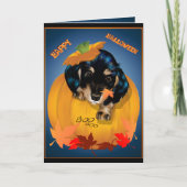 Dashund Halloween - de Kaart van het Boe-geroep (Voorkant)
