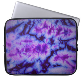 daskleurstof abstract in tinten blauw en paars lap laptop sleeve