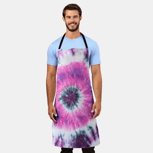 daskleurstofpatroon handgeverfd op abstraat katoen schort (Gedragen)