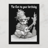 Daslook die gitaar speelt met ananas-verjaardag briefkaart (Voorkant)