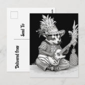 Daslook die gitaar speelt met ananas verjaardag briefkaart (Voorkant / Achterkant)