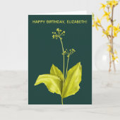 Daslook Groene Plant Botanische Kunst Verjaardag Kaart (Gele Bloem)