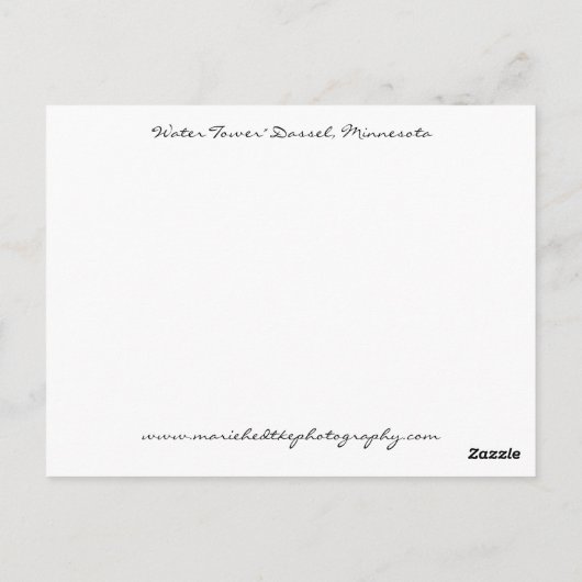 Dassel Water Tower Briefkaart (Achterkant)
