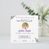 Dastar Bandi Ceremony Invitation Kaart (Staand voorkant)