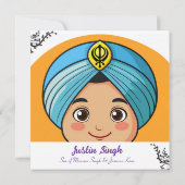 Dastar Bandi Ceremony Invitation Kaart (Achterkant)