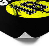 Dat39s Mijn Meisje Softbal Speler 16 Cheer Mama Pa Poster (Hoek)