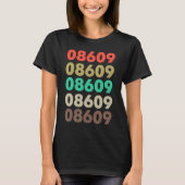 Dat betekent 08609 Retro Zip-code 08609 T-shirt (Voorkant)