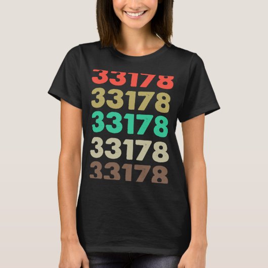 Dat betekent 33178 Retro Zip-code Zipcode 33178 T-shirt (Voorkant)