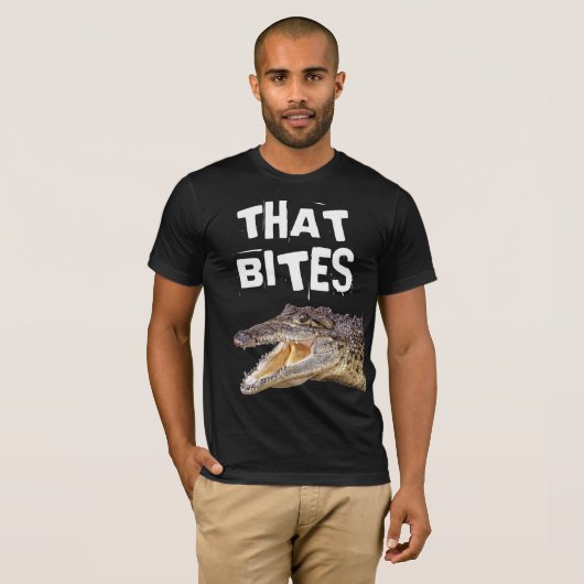 DAT BITES FUNNY ALLIGATOR T-Shirts (Voorkant volledig)