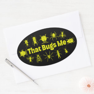 Dat boeit me grappige verontruste insecten ovale sticker