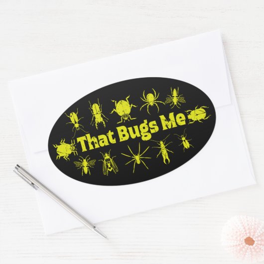 Dat boeit me grappige verontruste insecten ovale sticker (Envelop)