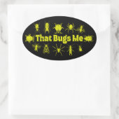 Dat boeit me grappige verontruste insecten ovale sticker (Tas)
