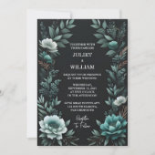 Dat bos Natuur tuin Plant donkergroen bruiloft Kaart (Voorkant)