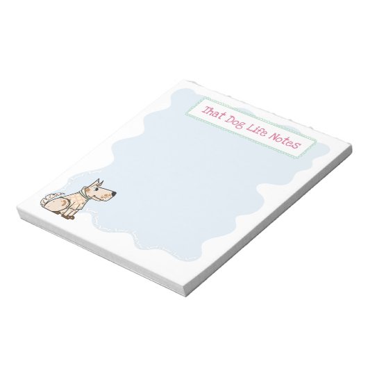 Dat Botten blauw van de Dog Life Cute Dog Notitieblok (Linkerzijde)