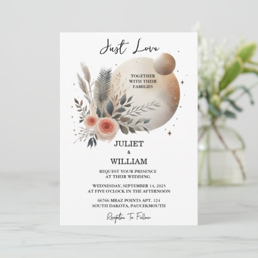 Dat Casual hart niets Fancy gewoon liefde bruiloft Kaart (Staand voorkant)