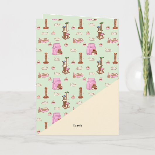 Dat Cat Life Cat Pattern Foto Name Birthday Kaart (Achterkant)