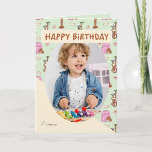 Dat Cat Life Cat Pattern Foto Name Birthday Kaart