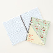 Dat Cat Life Cat Pattern Green Beige met naam Notitieboek (Binnen)