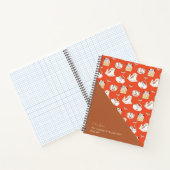 Dat Cat Life Cat Pattern Red Brown met naam Notitieboek (Binnen)