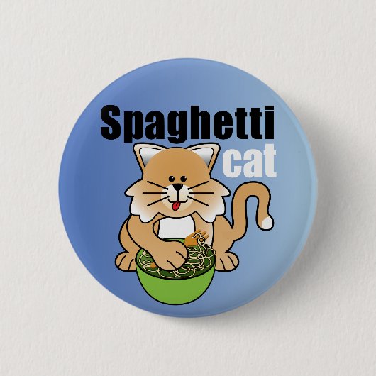 Dat Crazy Spaghetti Cat Ronde Button 5,7 Cm (Voorkant)