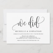 Dat deden we, Wedding Elopement Party Celebration Kaart (Voorkant)