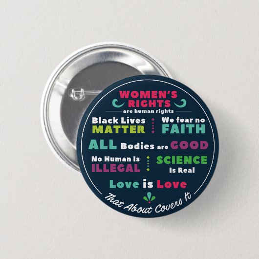 Dat Dekt Het Af Knopen/Spelden Ronde Button 5,7 Cm (Voorkant /achterkant)