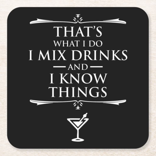 Dat doe ik door Drinken te mengen en ik weet dinge Kartonnen Onderzetters (Voorkant)