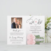 Dat doen we. Blush roze Rose Modern Wedding Progra (Staand voorkant)