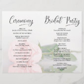 Dat doen we. Blush roze Rose Modern Wedding Progra (Achterkant)