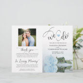 Dat doen we! Dusty Blue Roos DIY Vouw Trouwprogram (Staand voorkant)