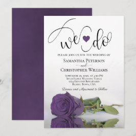 Dat doen we. Elegant Amethyst Paars Roos Chic Wedd Kaart