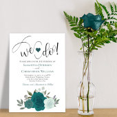 Dat doen we. Elegant Blauwgroen en Aqua Rozen Boho Kaart