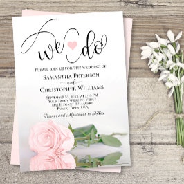 Dat doen we. Elegant Blush Pink Romantic Weddensch Kaart