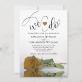Dat doen we. Elegant Gold Ochre Roos Romantic Wedd Kaart (Voorkant)