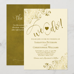 Dat doen we! Elegant Goud & Crème met Details Trou Kaart
